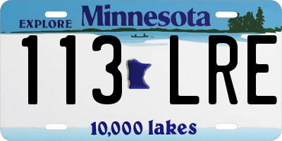 MN license plate 113LRE