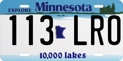 MN license plate 113LRO