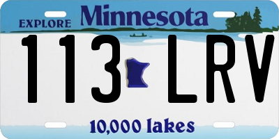 MN license plate 113LRV