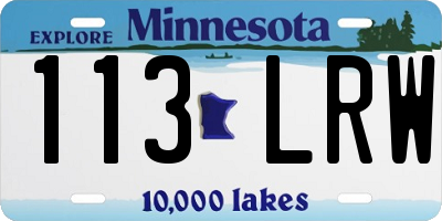 MN license plate 113LRW