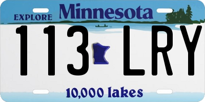 MN license plate 113LRY