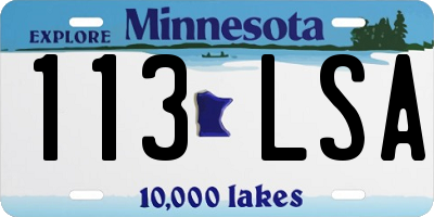 MN license plate 113LSA