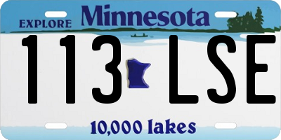 MN license plate 113LSE