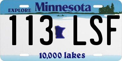 MN license plate 113LSF