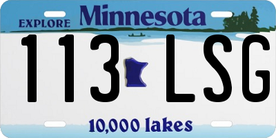 MN license plate 113LSG