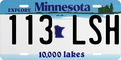 MN license plate 113LSH