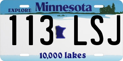 MN license plate 113LSJ