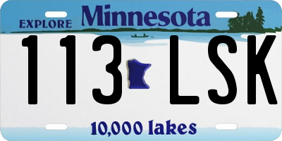 MN license plate 113LSK