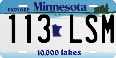 MN license plate 113LSM