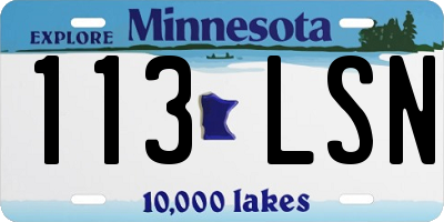 MN license plate 113LSN