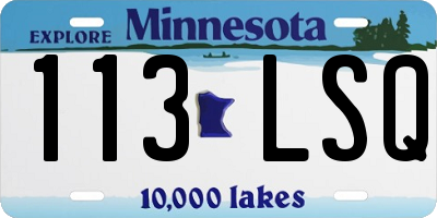 MN license plate 113LSQ