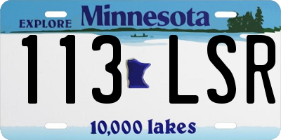 MN license plate 113LSR