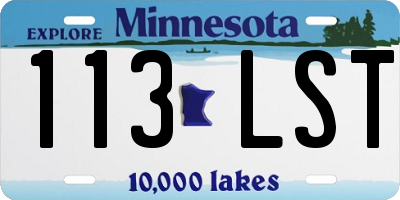 MN license plate 113LST