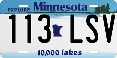 MN license plate 113LSV