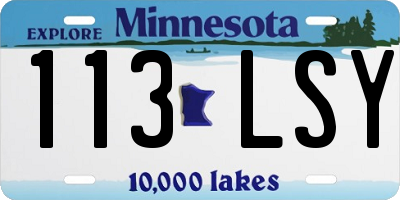 MN license plate 113LSY
