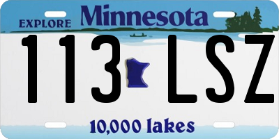 MN license plate 113LSZ