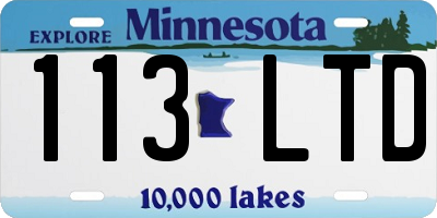 MN license plate 113LTD