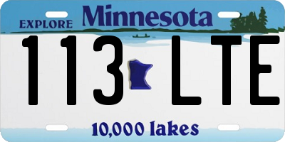 MN license plate 113LTE