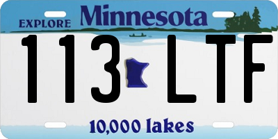 MN license plate 113LTF