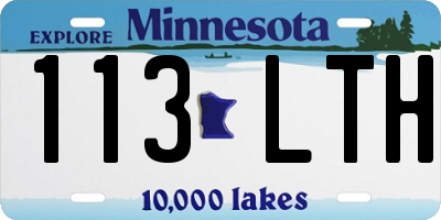 MN license plate 113LTH