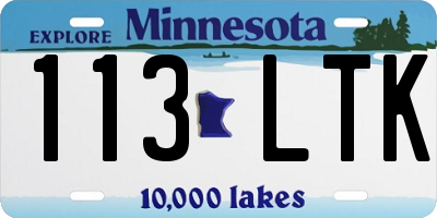 MN license plate 113LTK