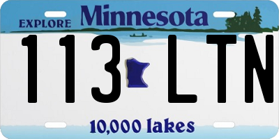 MN license plate 113LTN