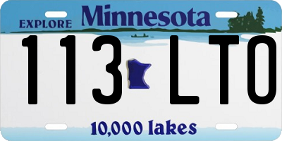 MN license plate 113LTO