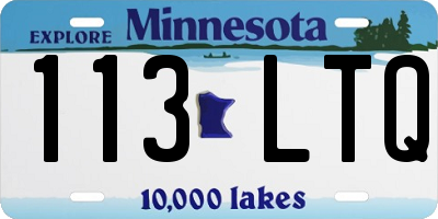 MN license plate 113LTQ