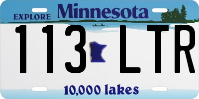 MN license plate 113LTR