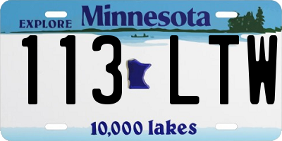 MN license plate 113LTW