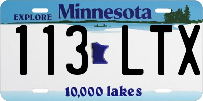 MN license plate 113LTX