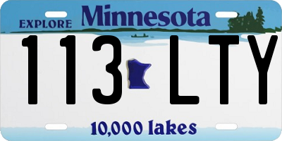MN license plate 113LTY
