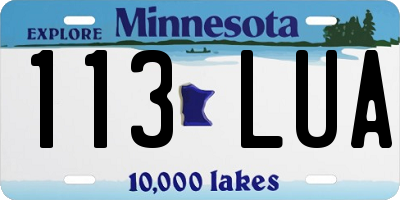 MN license plate 113LUA