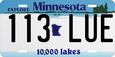 MN license plate 113LUE