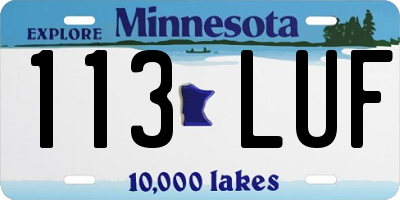 MN license plate 113LUF