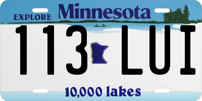MN license plate 113LUI