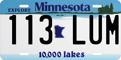 MN license plate 113LUM