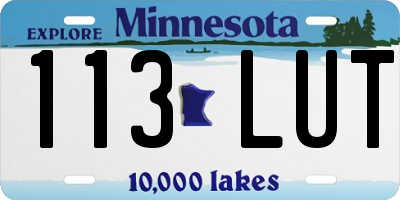 MN license plate 113LUT