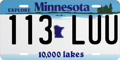 MN license plate 113LUU