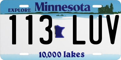 MN license plate 113LUV