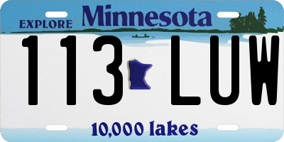 MN license plate 113LUW