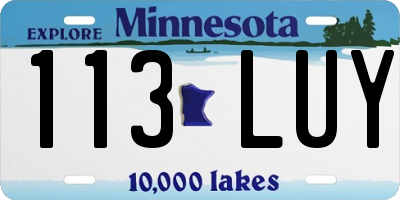 MN license plate 113LUY