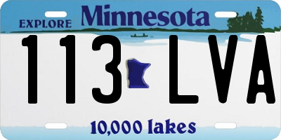 MN license plate 113LVA