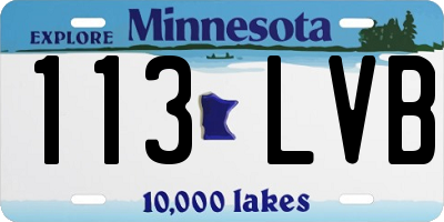 MN license plate 113LVB