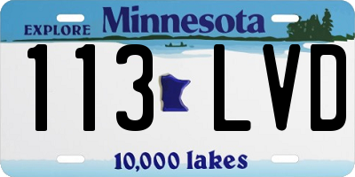 MN license plate 113LVD