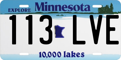 MN license plate 113LVE