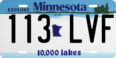 MN license plate 113LVF