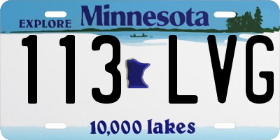 MN license plate 113LVG