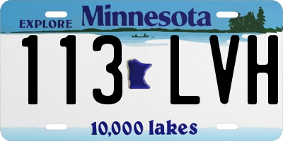 MN license plate 113LVH