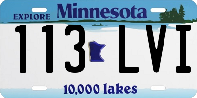 MN license plate 113LVI